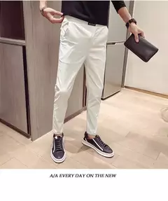 Calças casuais coreanas para homens, vestido de negócios, vestido social e formal