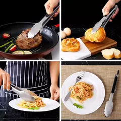Pinças de churrasco longas em aço inoxidável, alça antiderrapante, grampo de churrasco frito, braçadeira de pão de salada, ferramentas de cozinha, carne comida clip, 9 in, 12 in, 16 in na internet