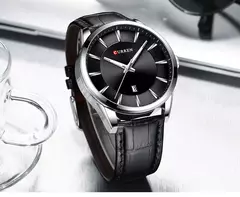 CURREN-Relógios masculinos de quartzo com pulseira de couro, marca de luxo superior, relógio de negócios, novo