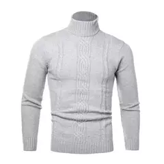 Imagem do Suéter de gola alta masculino, pulôver casual, grosso, alta qualidade, inverno