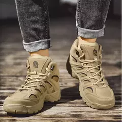 Imagem do Botas de caminhada ao ar livre para homens, botas antiderrapantes, tênis leves, calçado de deserto, curto, inverno, outono, moda