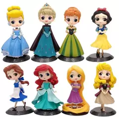 Quente 20 + estilo princesa q posket princesa neve elsa & anna palhaço pvc anime bonecas figuras modelo colecionável brinquedos do miúdo presente na internet
