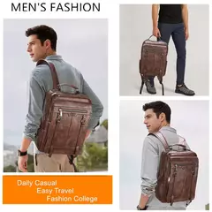 JEEP BULUO-Bolsa Masculina Casual para Laptop, Mochila de Couro Dividido, Bolsa para Computador, Alta Capacidade, Nova Tendência - Wolf Magazine