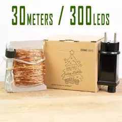 Imagem do 200m 2000leds fio de cobre luzes da corda de fadas wateproof plug in adaptador para festa de natal ao ar livre decoração de casamento de férias