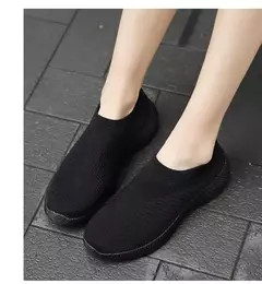 Tênis slip-on vulcanizados para mulheres, sapatos baixos, mocassins ambulantes, plus size 42, alta qualidade - loja online
