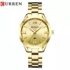 Curren-relógio das mulheres, estilo retro, impermeável, aço, quartzo, presente de Natal, 9007