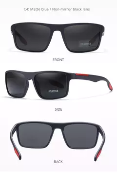 Óculos de sol ultra leves Kdeam retangulares para homens e mulheres, TAC polarizado, lente espessura, óculos de sol para condução, esportes, Cat.3, TR90, 1.1mm na internet