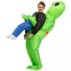 Et alienígena inflável terno alienígena monstro inflável traje assustador verde alienígena cosplay traje para adulto festa festival palco