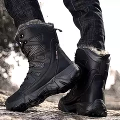 Botas de neve de pelúcia impermeáveis masculinas, tênis super quentes, tornozelo, botas ao ar livre do deserto, inverno na internet