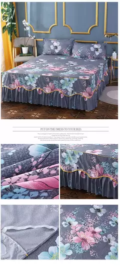 colcha de cama casal lencol cama casal Princesa estilo colcha na cama com saia algodão impressão roupa de cama para casa elástico lençol equipado com fronhas roupa de cama jogo de cama - Wolf Magazine