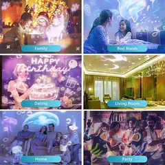 Ocean LED Light Projector for Bedroom, Projeção de parede subaquática rotativa, Lâmpada 3D, Stereo, Star Galaxy, Sky, Wave Color, Kids 'Presentes na internet