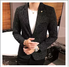 Imagem do Terno casual blazer masculino, jaqueta formal, design popular, vestido, casacos de negócios, plus size, S-4XL, 2023