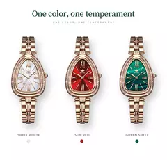 OUPINKE-Conjunto de relógio quartzo impermeável feminino, relógios de luxo, espelho safira, mostrador diamante, movimento suíço, pulseira, colar - loja online