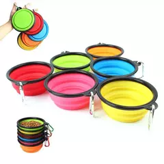 Suprimentos de alimentação para cães, tigela dobrável de silicone portátil, recipiente de água para cachorros com mosquetão, tigela dobrável para gatos, acessórios para viagem para animais de estimação - Wolf Magazine