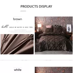 Pinch plissado conjuntos de cama de poliéster, Black Duvet Cover Set, Bedclothes King Size, Luxo Home and Hotel Use, sem enchimento, sem folha, 2 pcs, 3pcs - loja online