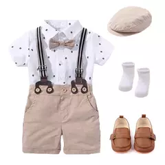 Recém-nascido Bebê Menino Vestuário Terno, Bonito Romper Bow Set, Aniversário Festival Presente, Macacão Chapéu, Criança Meninos, Vestido De Roupa De Casamento, Quente - comprar online