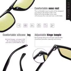Óculos de sol fotocromático quadrado para homens e mulheres, óculos de sol polarizados para condução, visão diurna e noturna, antirreflexo, marca - Wolf Magazine