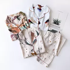 Pijama de manga comprida para senhoras, pijamas, pijamas femininos, 100% viscose, plus size, 3XL, novo para primavera e verão na internet