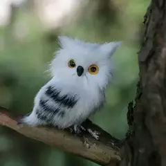 Imagem do Harryy potters 7cm bonito coruja nevada hedwig vida real coruja carta entrega boneca brinquedos bonitos aniversário natal adultos crianças figura presente