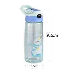 Criativo Cartoon Baby Feeding Cup com canudos, Kids Water Sippy Cup, copos portáteis ao ar livre para crianças, 480ml - Wolf Magazine