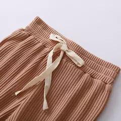 Conjunto de bodysuits de manga comprida e calças elásticas para bebé, com nervuras, xadrez, roupa sólida, infantil, recém-nascido, menina, menino, primavera, outono, 2 peças - comprar online