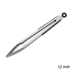 Pinças de churrasco longas em aço inoxidável, alça antiderrapante, grampo de churrasco frito, braçadeira de pão de salada, ferramentas de cozinha, carne comida clip, 9 in, 12 in, 16 in