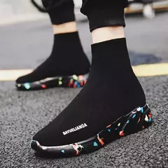 Moda masculina sapatos casuais leves sapatos masculinos tênis de plataforma de renda tênis unissex meias sapatos zapatillas hombre - comprar online