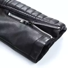 Jaqueta de couro PU para homens, casaco com zíper oblíquo, streetwear para outono e inverno, tamanho asiático M-XXXL, 14 - loja online