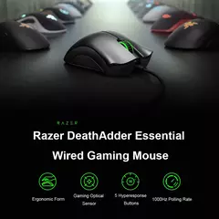 Mouse com fio, Razer Original DeathAdder Essencial com fio Gaming Mouse Mice 6.400 DPI Sensor Óptico 5 Botões Independentes para Laptop PC Gamer - Wolf Magazine