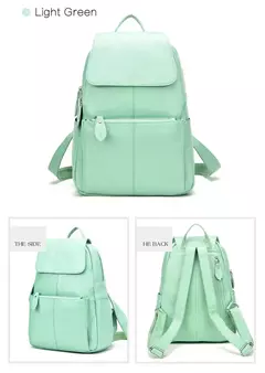 Mochila Zency-Anti-Roubo de Couro Feminina, Mochila de Grande Capacidade, Bolsa Designer de Viagem, Couro Branco, Qualidade, Elegante, A ++ na internet