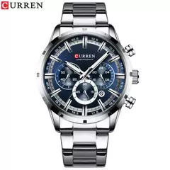 Curren-relógio de pulso masculino, quartzo, à prova d'água, com cronógrafo, marca de luxo, moda, para homens na internet