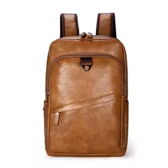 Mochila de couro PU para homens, mochilas grandes para laptop, mochila casual para adolescentes, mochila de alta qualidade para meninos na internet