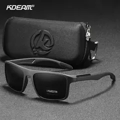 Óculos de sol ultra leves Kdeam retangulares para homens e mulheres, TAC polarizado, lente espessura, óculos de sol para condução, esportes, Cat.3, TR90, 1.1mm