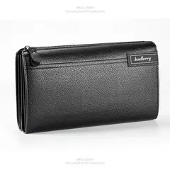 Imagem do Baellery homens bolsa de embreagem grande capacidade carteiras de bolso do telefone celular passcard bolso de alta qualidade multifuncional carteira para homem