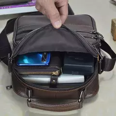 Sacos de couro genuíno para homens, bolsa crossbody masculina, mini pad, bolsa de ombro para menino, marca de luxo, moda quente - Wolf Magazine