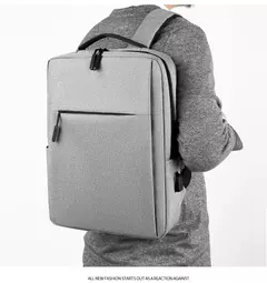 Impermeável Nylon Laptop Mochila para Homens, Mala De Viagem, Carregamento USB, Mochilas Escola De Computador, 15.6";;VERDADEIRO;;"black - comprar online