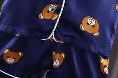 Imagem do Conjuntos de pijama de urso de meninos e meninas, pijamas infantis, roupas de dormir do bebê, camiseta de manga curta, tops com calças