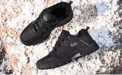 Botas de neve de couro impermeáveis masculinas, super quentes, ao ar livre, caminhadas, trabalho, sapatos de viagem, inverno, tamanho 39-47 - loja online