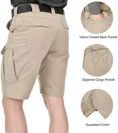 Calções táticos de carga impermeável masculino, respirável, calça seca rápida, urbano militar, ao ar livre, Camo, Casual, verão - loja online