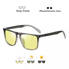 Óculos de sol fotocromático quadrado para homens e mulheres, óculos de sol polarizados para condução, visão diurna e noturna, antirreflexo, marca - loja online