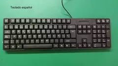 Teclado com fio USB com 104 teclas, teclado de jogo, computador, espanhol, francês, russo, árabe, letra - loja online