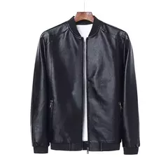 Imagem do Jaqueta de couro do falso dos homens da motocicleta 8xl jaquetas masculinas preto jaqueta de couro masculino outwear masculino do plutônio de couro dos homens casacos marca