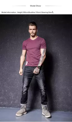 Camiseta de algodão com decote em O masculino, tops clássicos, cor sólida, casual, básica, alta qualidade - Wolf Magazine
