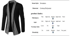 Casaco masculino de malha com punho clássico, suéter para homens de outono e inverno
