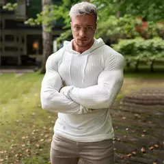 Imagem do Nova moda inverno camisola com capuz homens gola quente mens blusas slim fit pullover homens clássicos sweter homens malhas puxar homme
