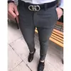 Moda masculina calças casuais negócios sociais fino ajuste apertado calças longas elasticidade formal escritório terno vestido streetwear roupas