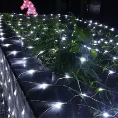 Impermeável Net Mesh Luzes LED, Fada Cortina, Guirlanda, Exterior, Jardim, Decoração de Casamento, Festa de Natal, 3m, 6m, 12m