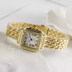 Imagem do Relógio de pulso quartzo quadrado feminino, relógio prata simples, pulseira de aço, marca clássica, 2021