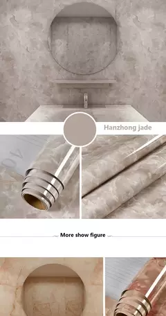 Self-Adhesive Marble Vinyl Wallpaper, PVC, impermeável adesivos de parede, Papel de contato, DIY, banheiro, cozinha, armário, bancadas - loja online
