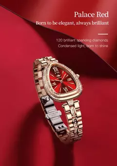OUPINKE-Conjunto de relógio quartzo impermeável feminino, relógios de luxo, espelho safira, mostrador diamante, movimento suíço, pulseira, colar - Wolf Magazine